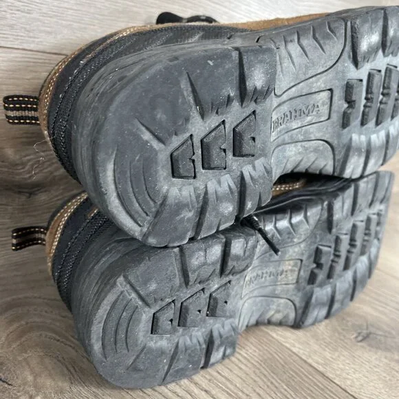 Brahmas Boots Mens 9.5 Work Or Outdoor Leather Brown Shoes Province Steel Toe - Picture 10 of 15